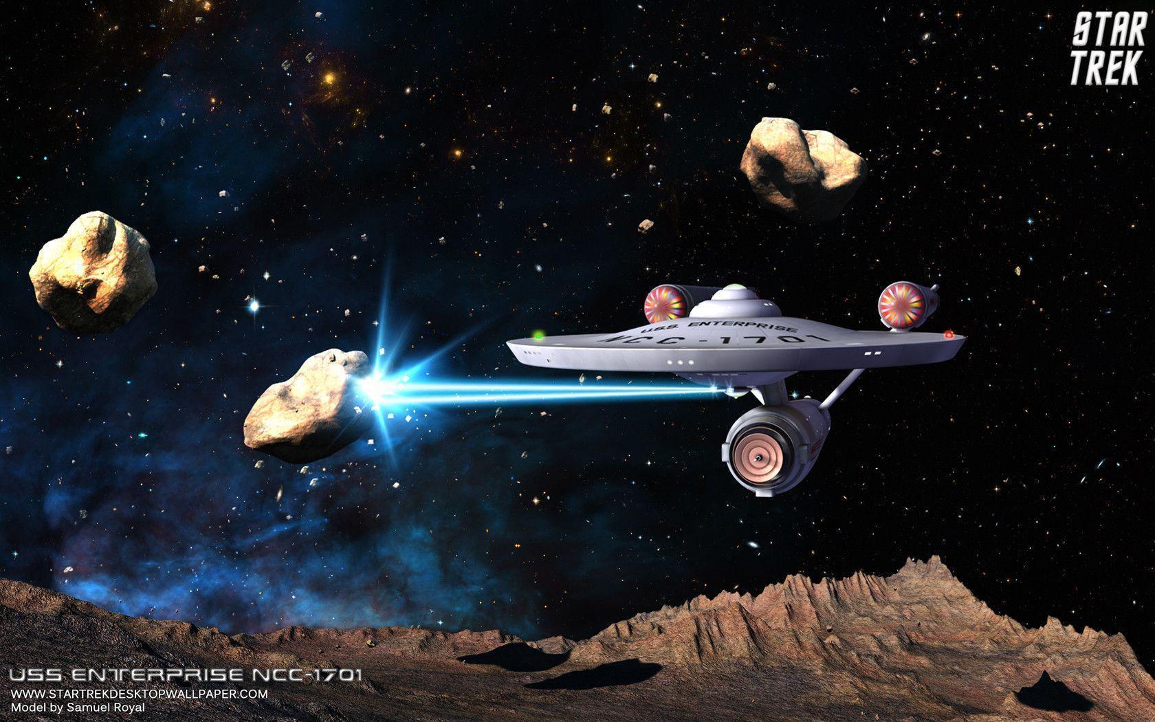 Star Trek Enterprise NCC1701 In Asteroid Field, free Star Trek