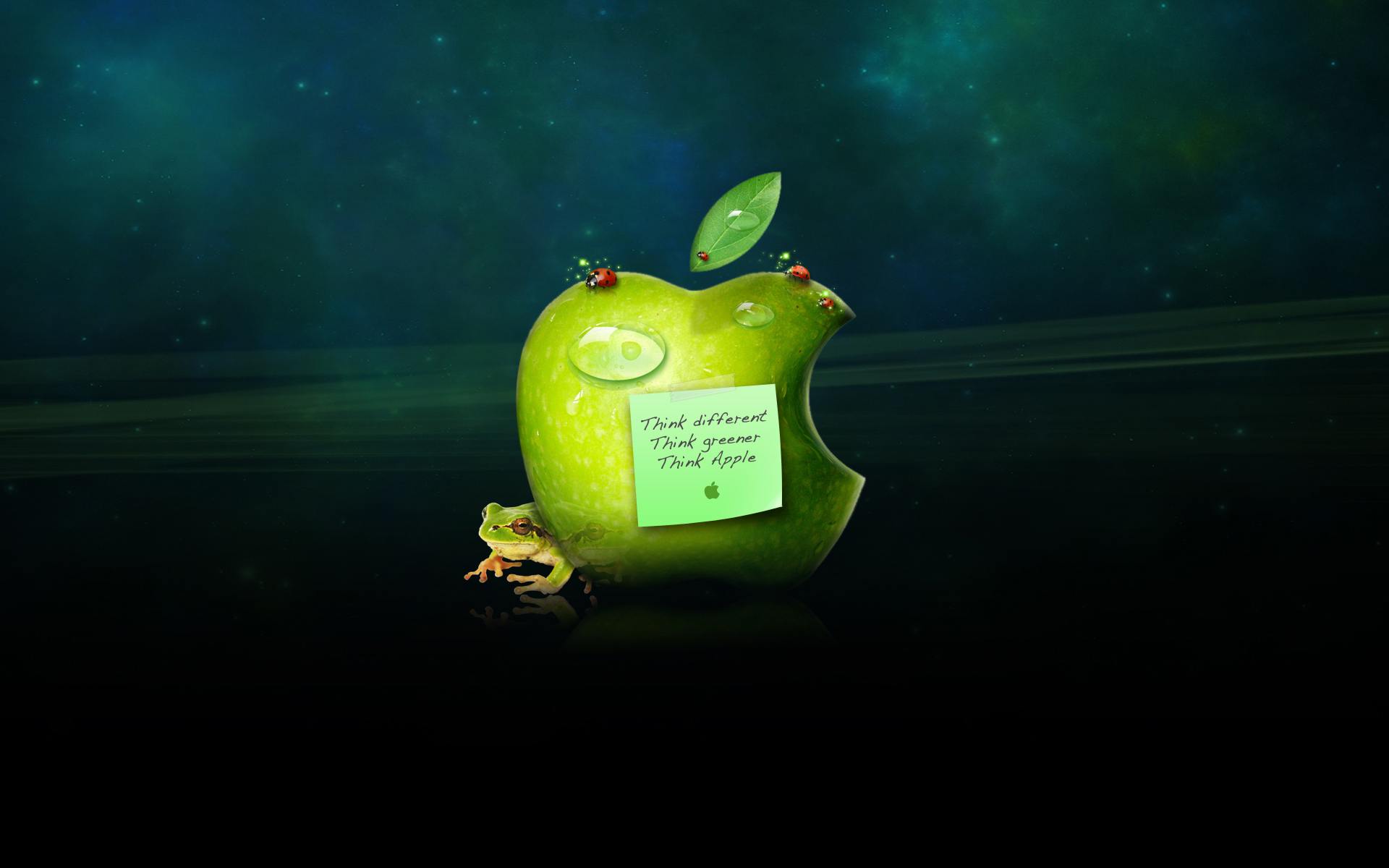 Apple Think Green Desktop Wallpaper Picture Background