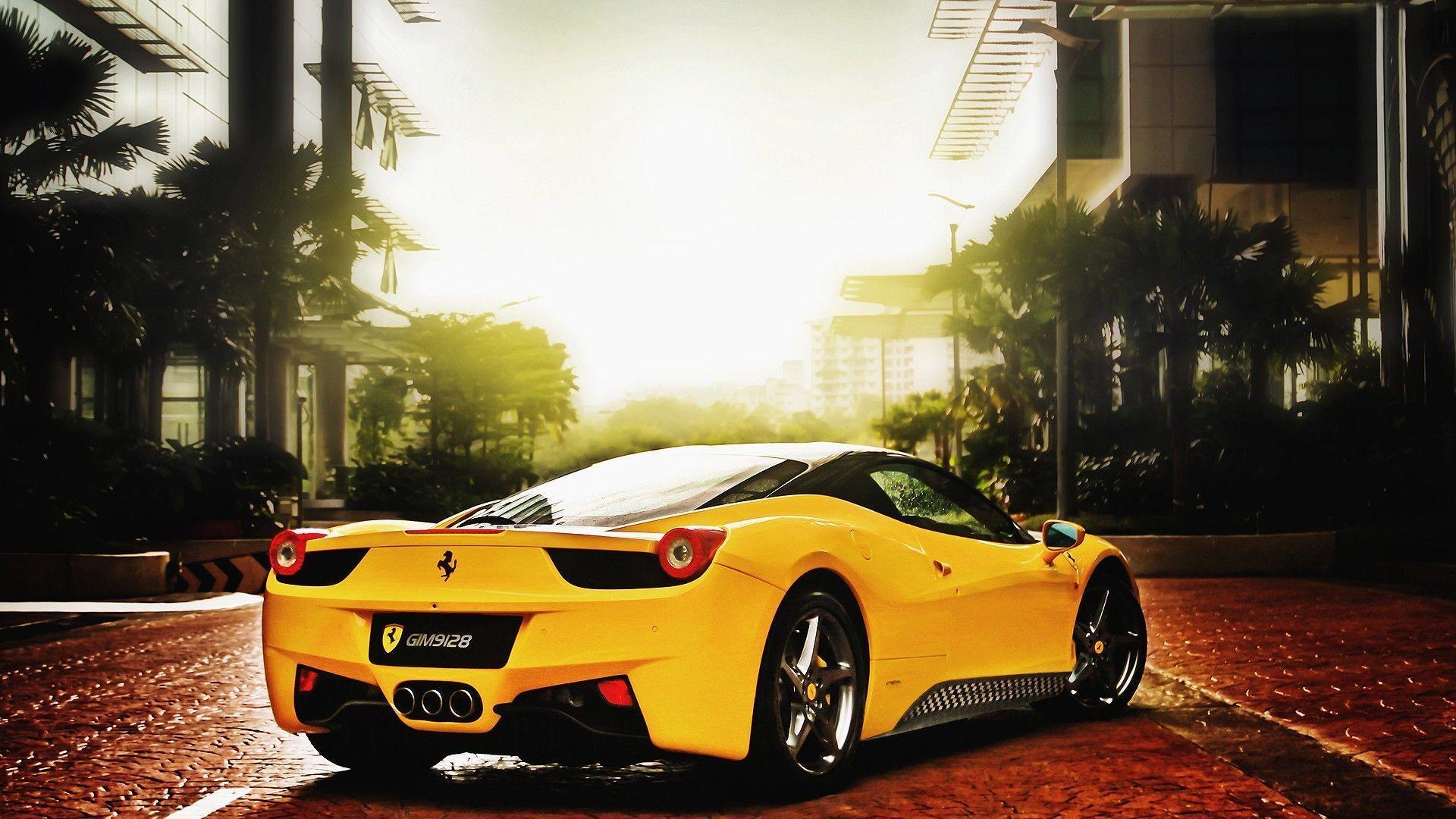 Yellow Ferrari 458 Italia Sport Wallpaper. Hdwidescreens