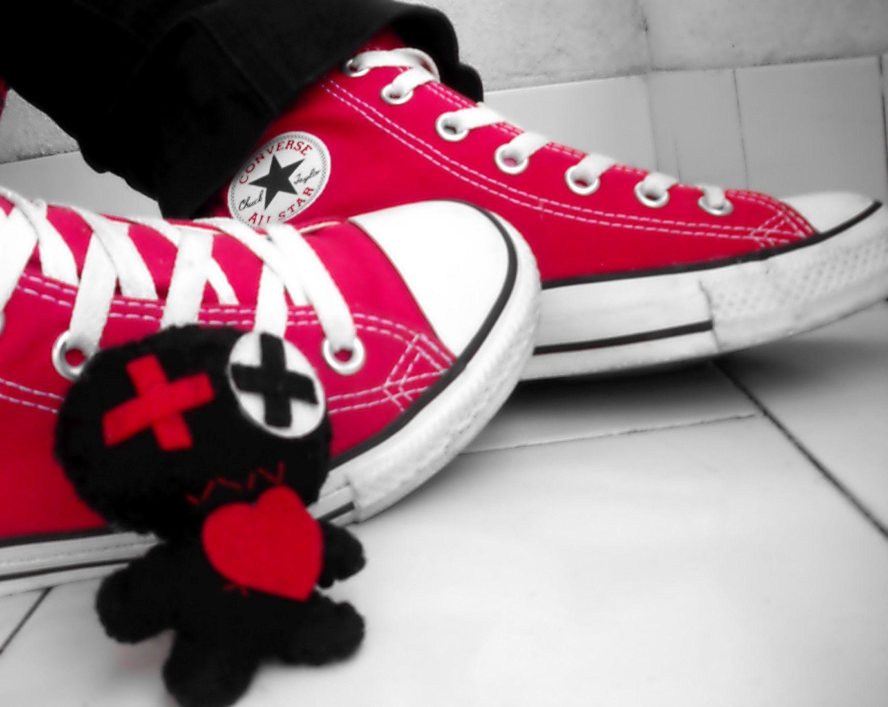 Art: Pink Emo Converse Shoes, dark emo wallpaper, emo