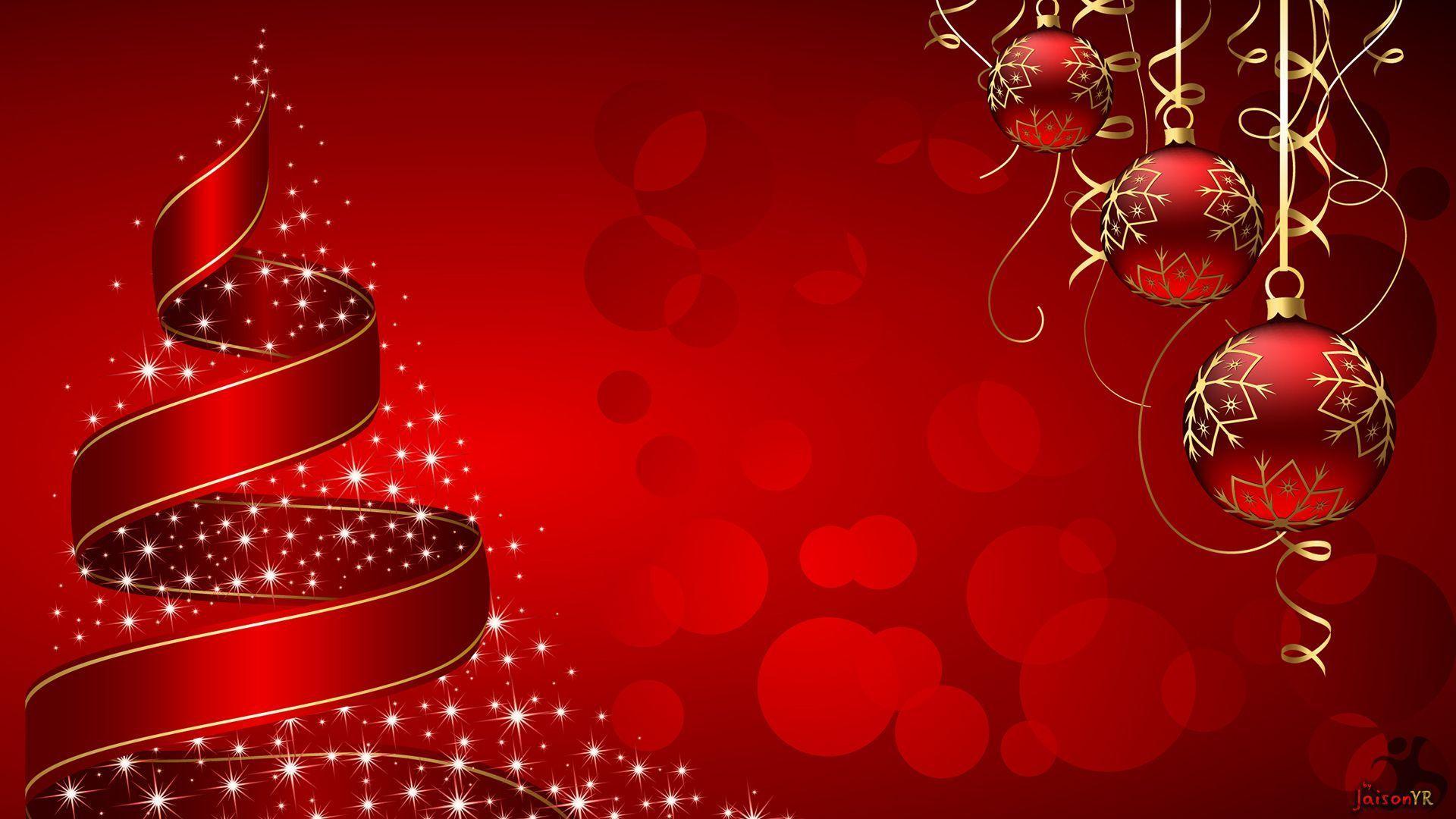 Red HD Christmas Background Wallpaper