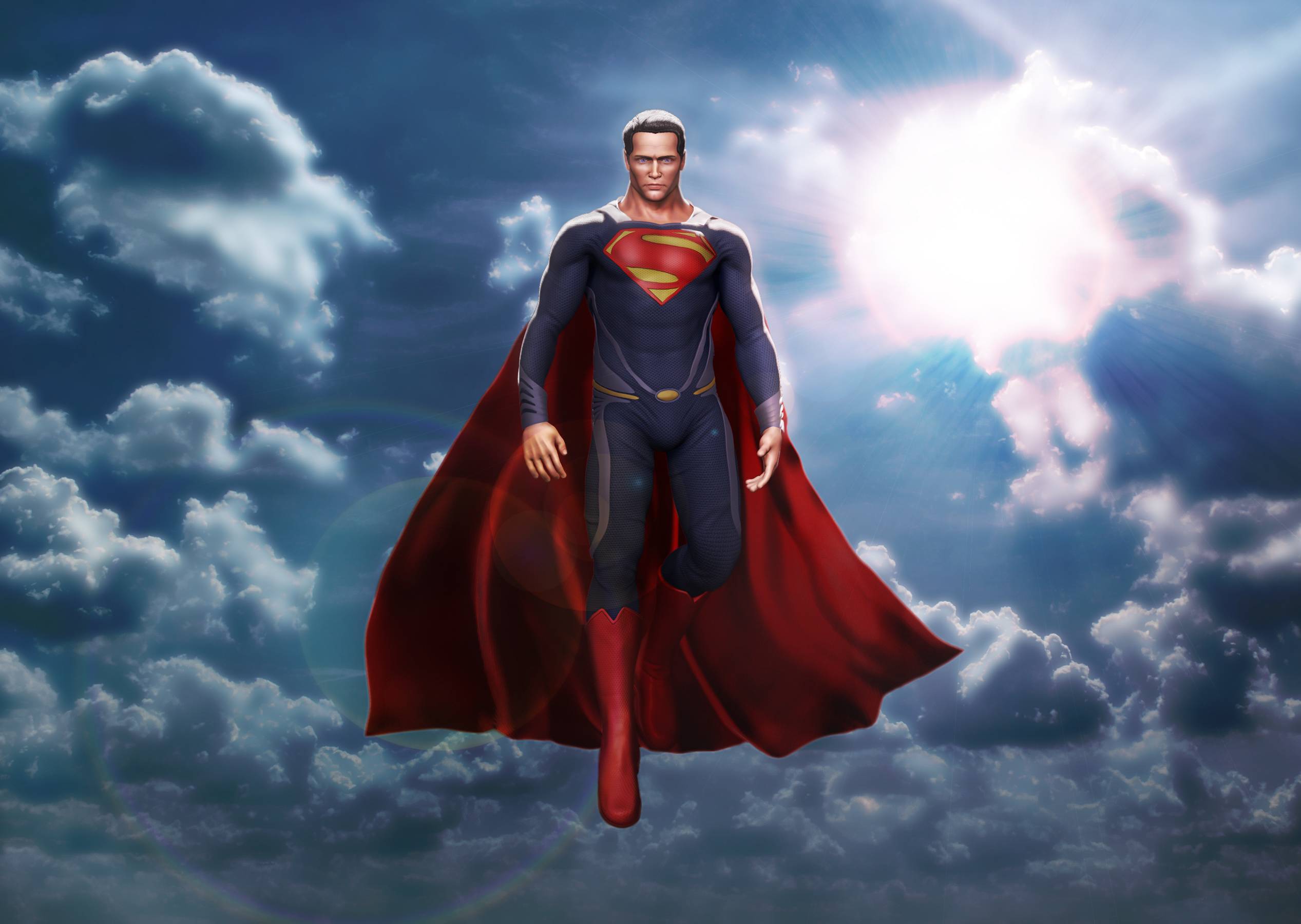 Superman Man Of Steel In Cloud in Movies