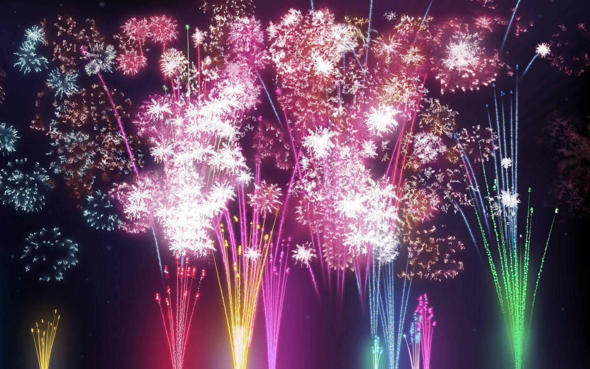 Beautiful New Year Fireworks Wallpaper Desktop Mobile