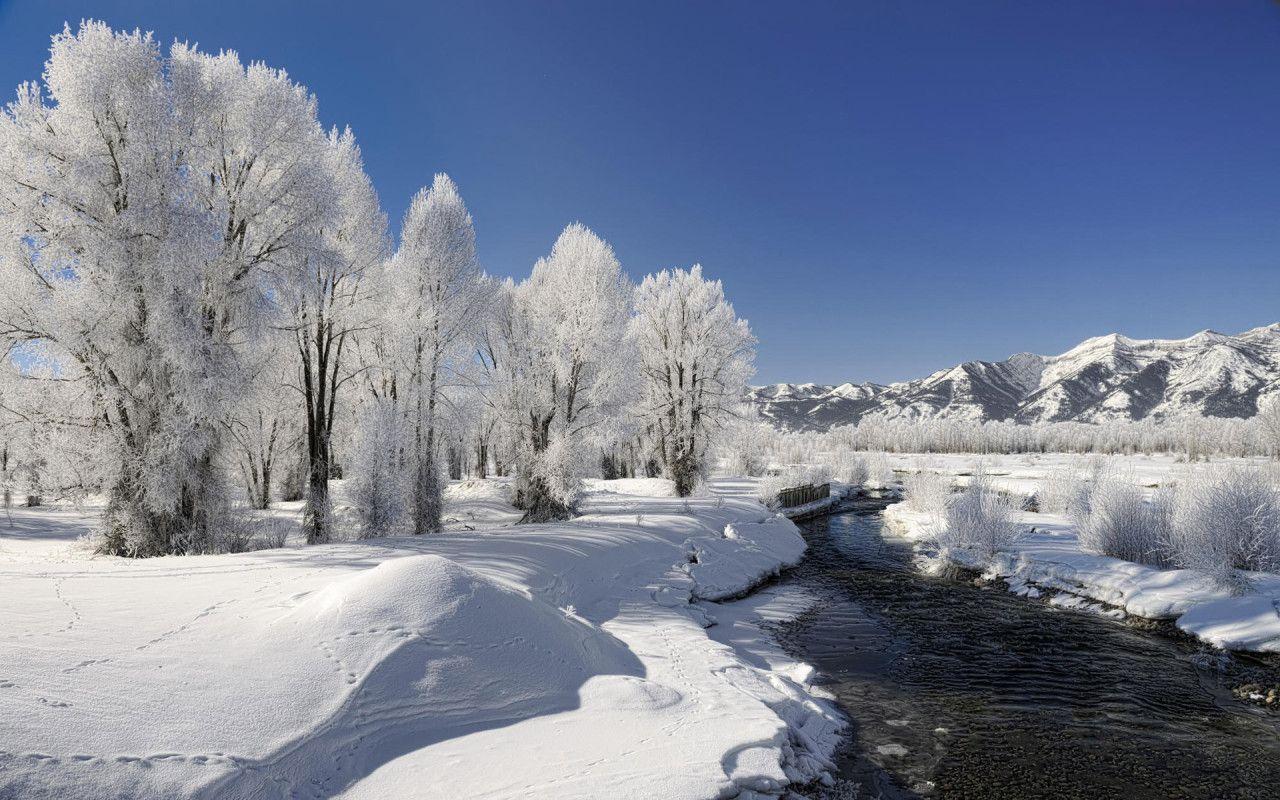Free Winter Landscape Photo Widescreen 2 HD Wallpaper