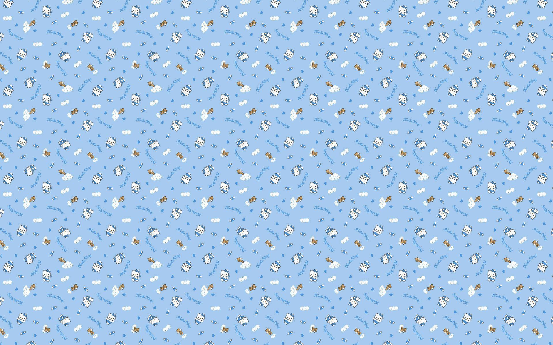 Blue Hello Kitty Background wallpaper