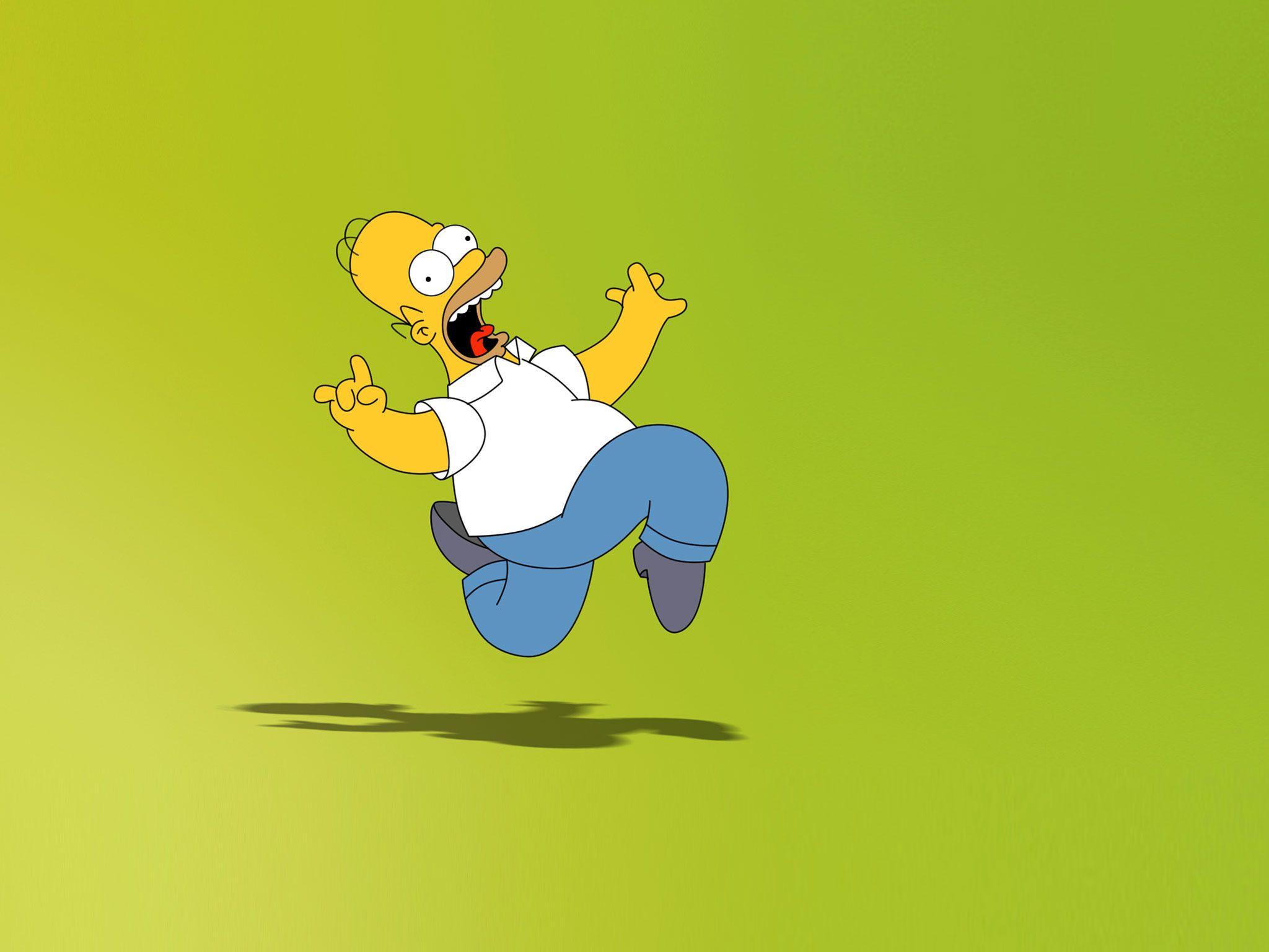 Funny Homer Simpson Jump Wallpaper HD Wallpaper