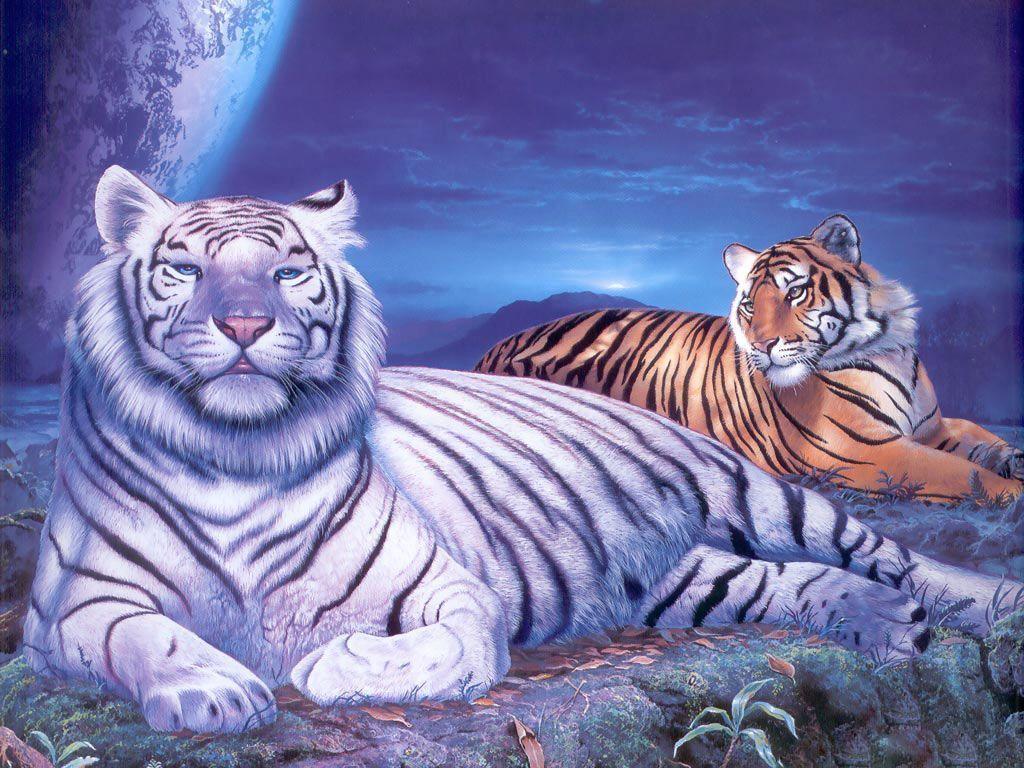 Desktop Background // Background // 3D Graphics // Tigers
