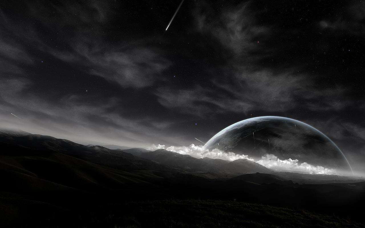 3D Space Scene Black Dark HD Wallpaper
