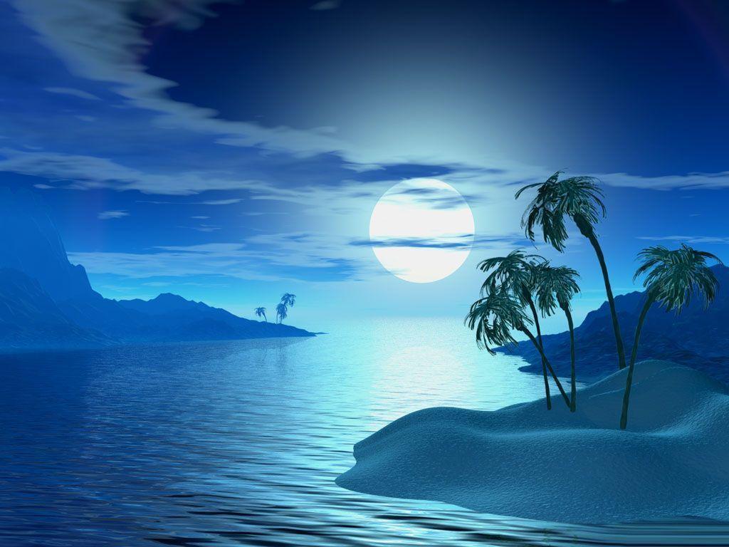 Desktop Wallpaper · Gallery · 3D Art · Tropic Night. Free