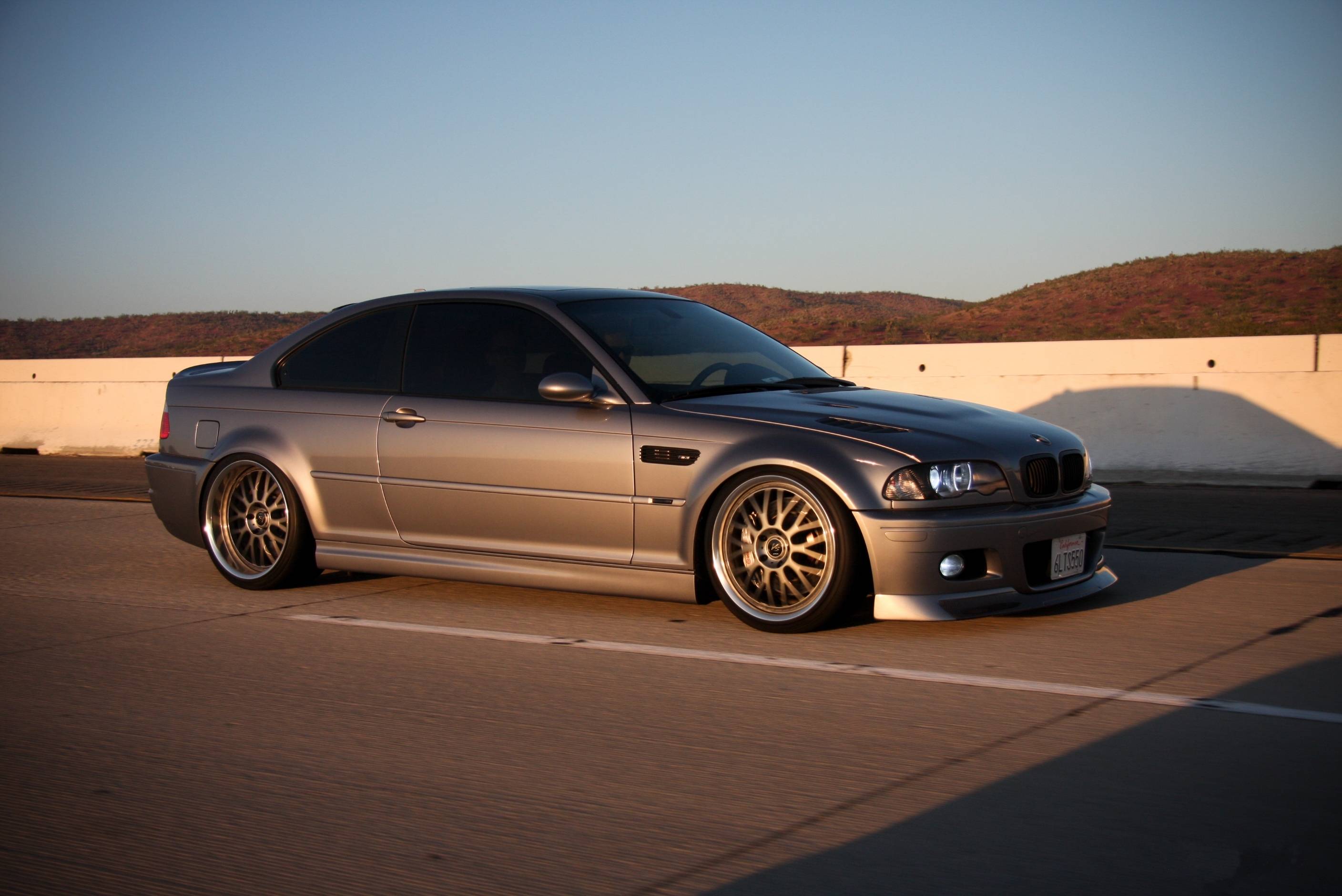 Wallpapers bmw, m3, e46, silvery, road, speed, bmw, side view
