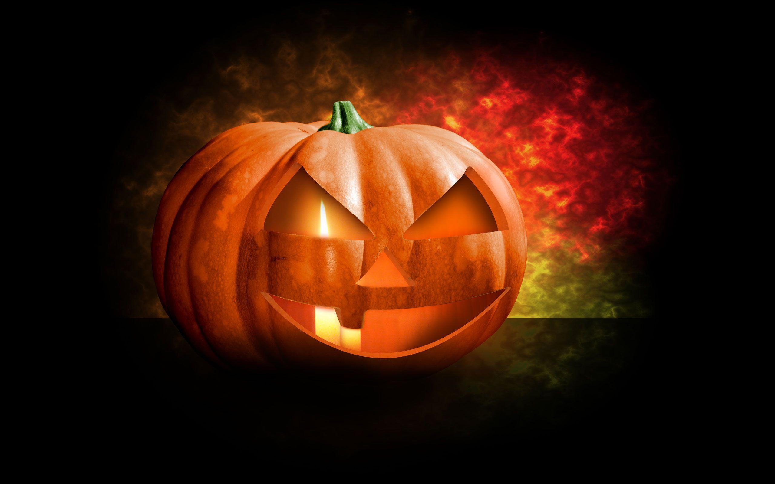 Free Wallpaper Pumpkin With Candle 2560x1600 wallpaper
