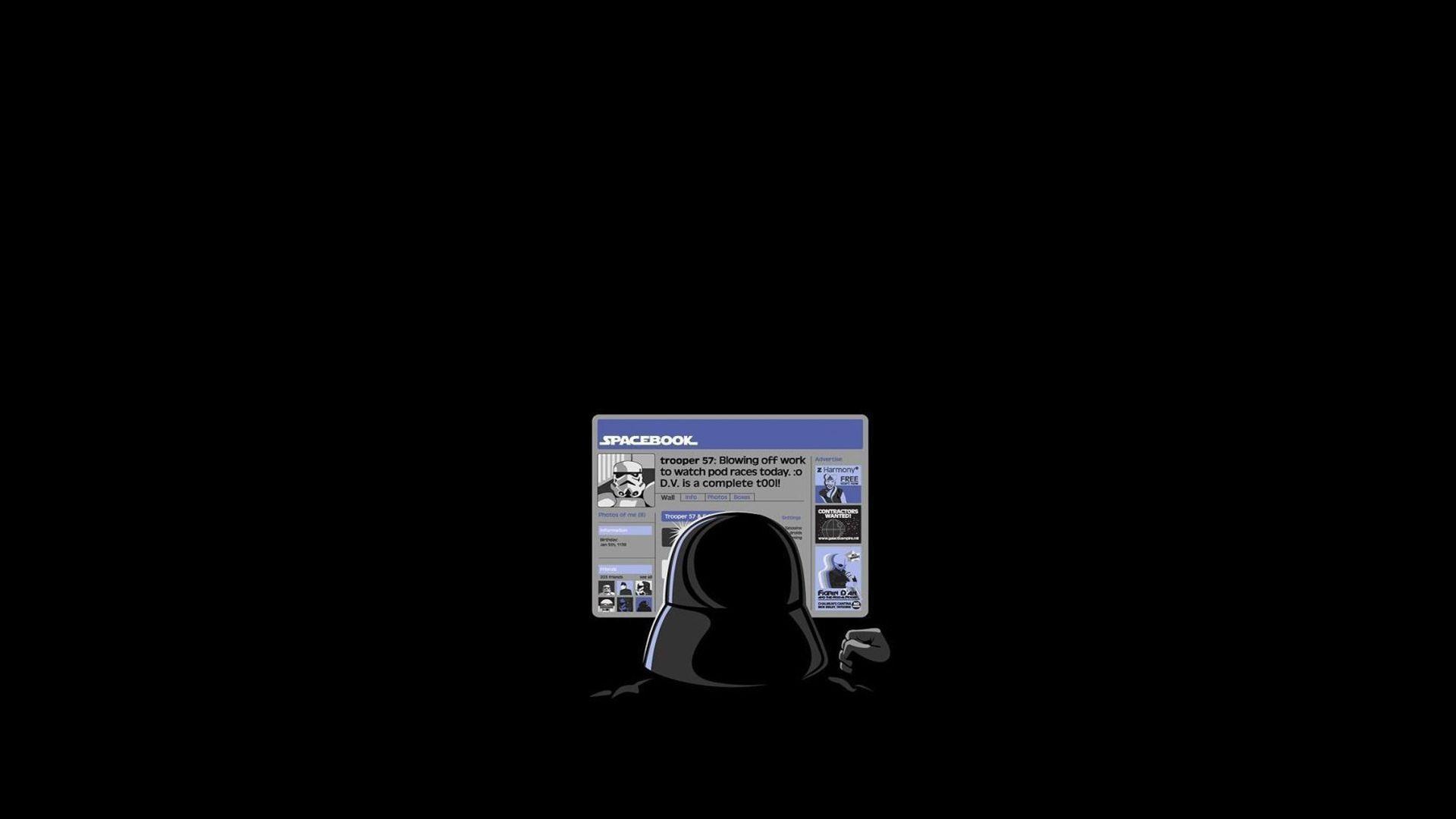 Darth Vader Space Book Funny Desktop Wallpaper Lucu Kocak