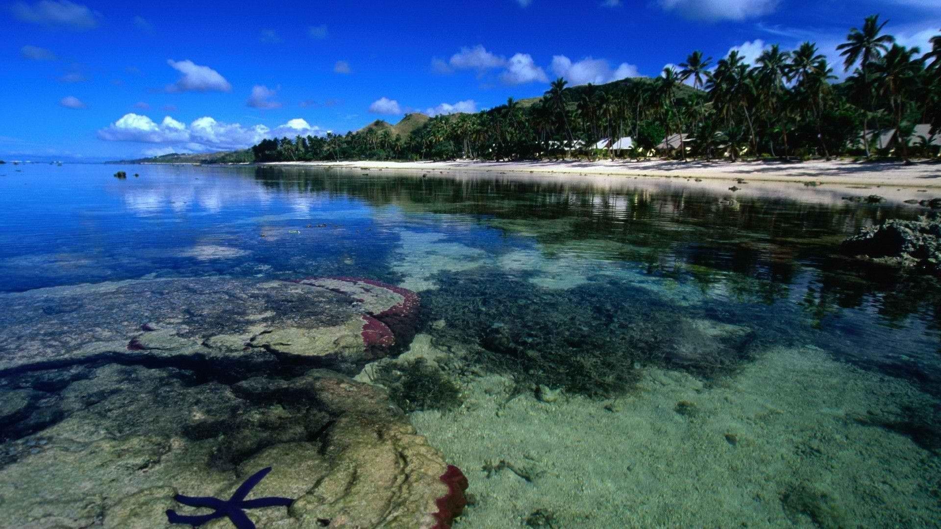 HD Calm Sea Over Coral Reef Wallpaper