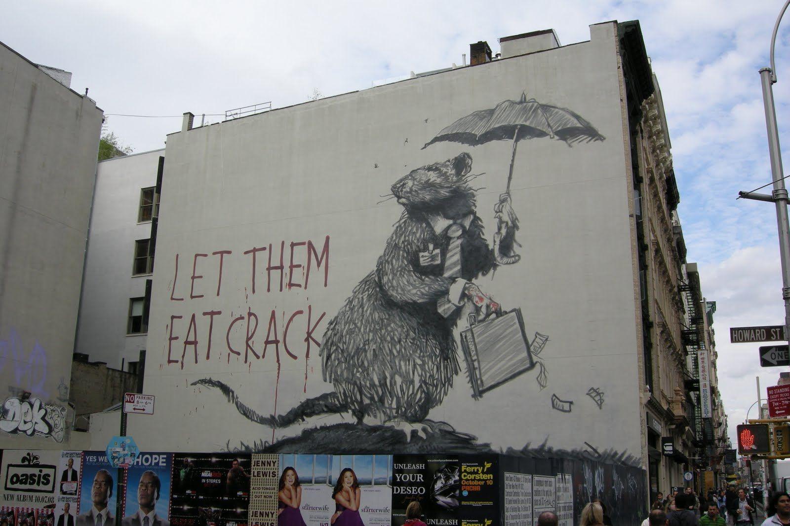 Banksy Graffiti Wallpaper Them EAT CRACK