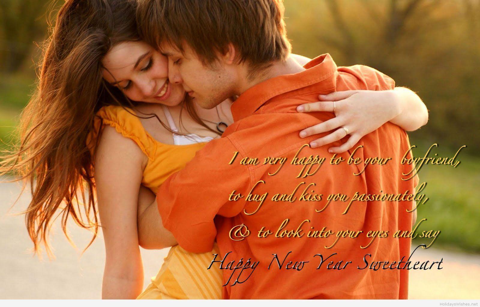 Romantic couple happy new year image quotes 2015