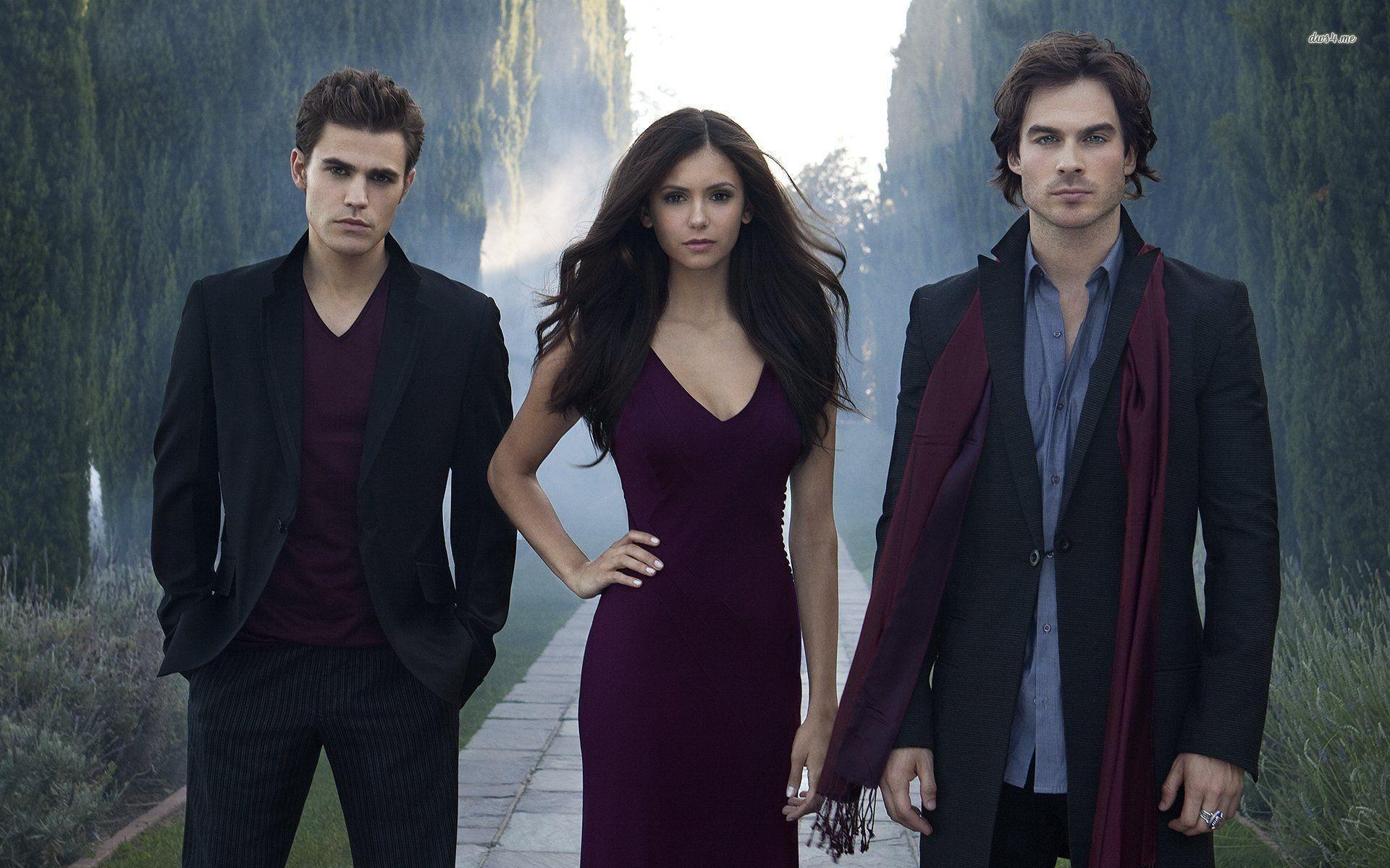 Stefan, Elena, Damon Vampire Diaries wallpaper Show