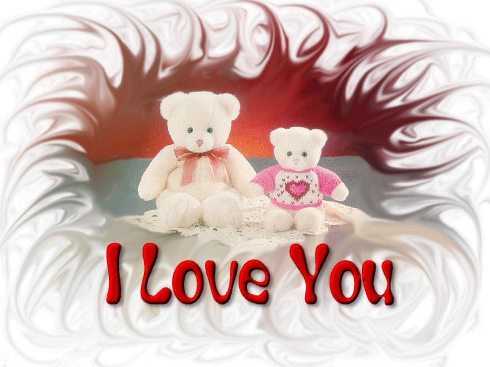 i love u with teddy bear HD wallpaper free