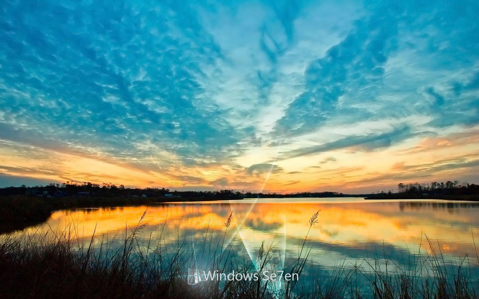 Water reflection landscape suset free desktop background