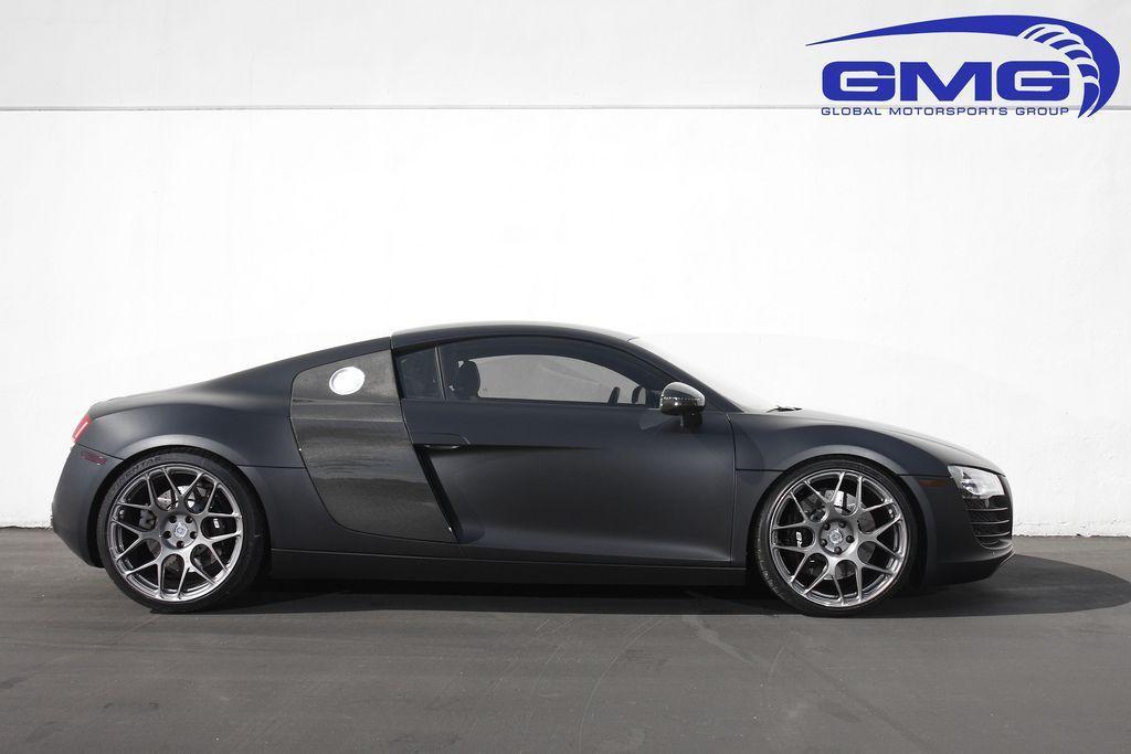 Matte Black Audi R8 With Flat Tire Fail Png