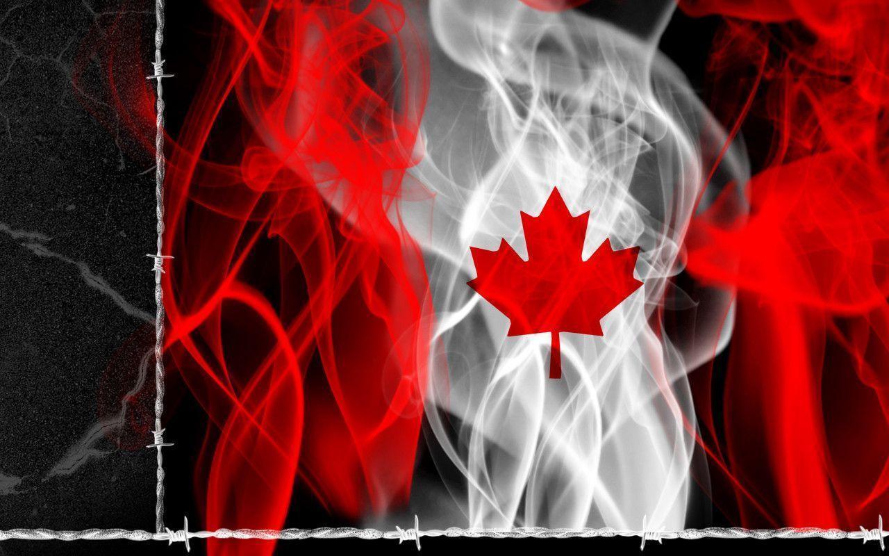 Canadian Smoke Flag Wallpaper 1280x800