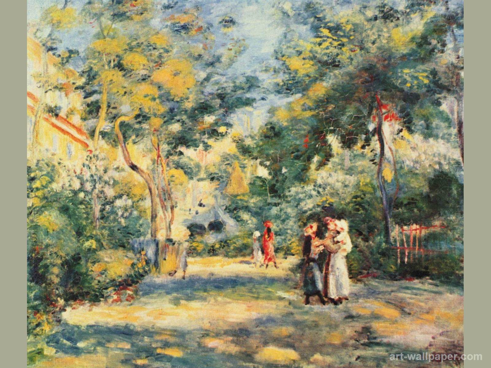 Figures In A Garden, Renoir Pierre Auguste Wallpaper