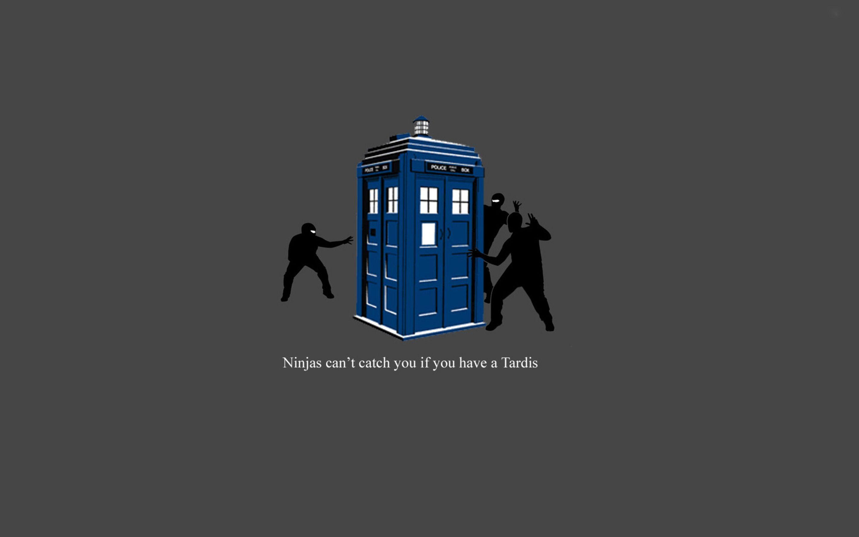 Ninjas can&;t catch you if you have a Tardis wallpaper Wide or HD