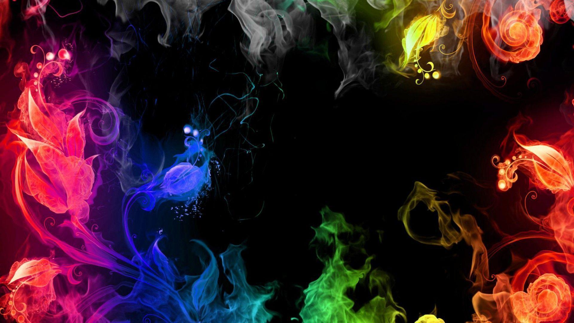 Colorful Smoke Artwork Wallpaper Wide or HD