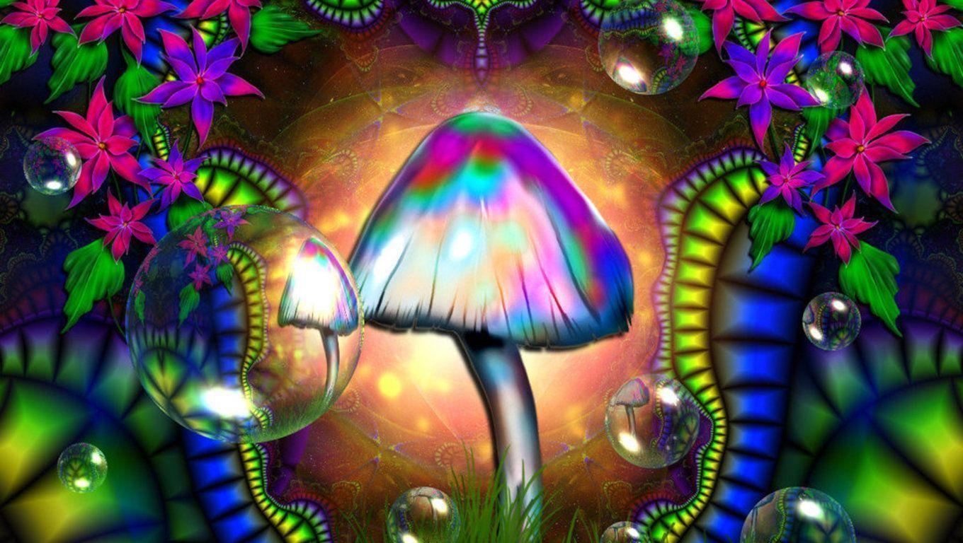 Wallpaper For > Psychedelic Mushroom Wallpaper