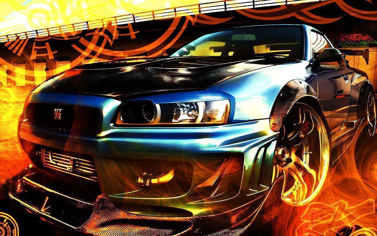 cool car wallpaper digital art colors tribal gt blue sport fast