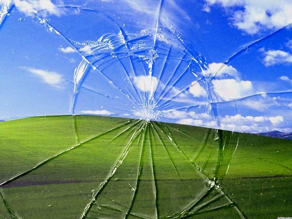 Pics Windows Xp Bliss Broken Screen Landscape Wallpaper, HQ