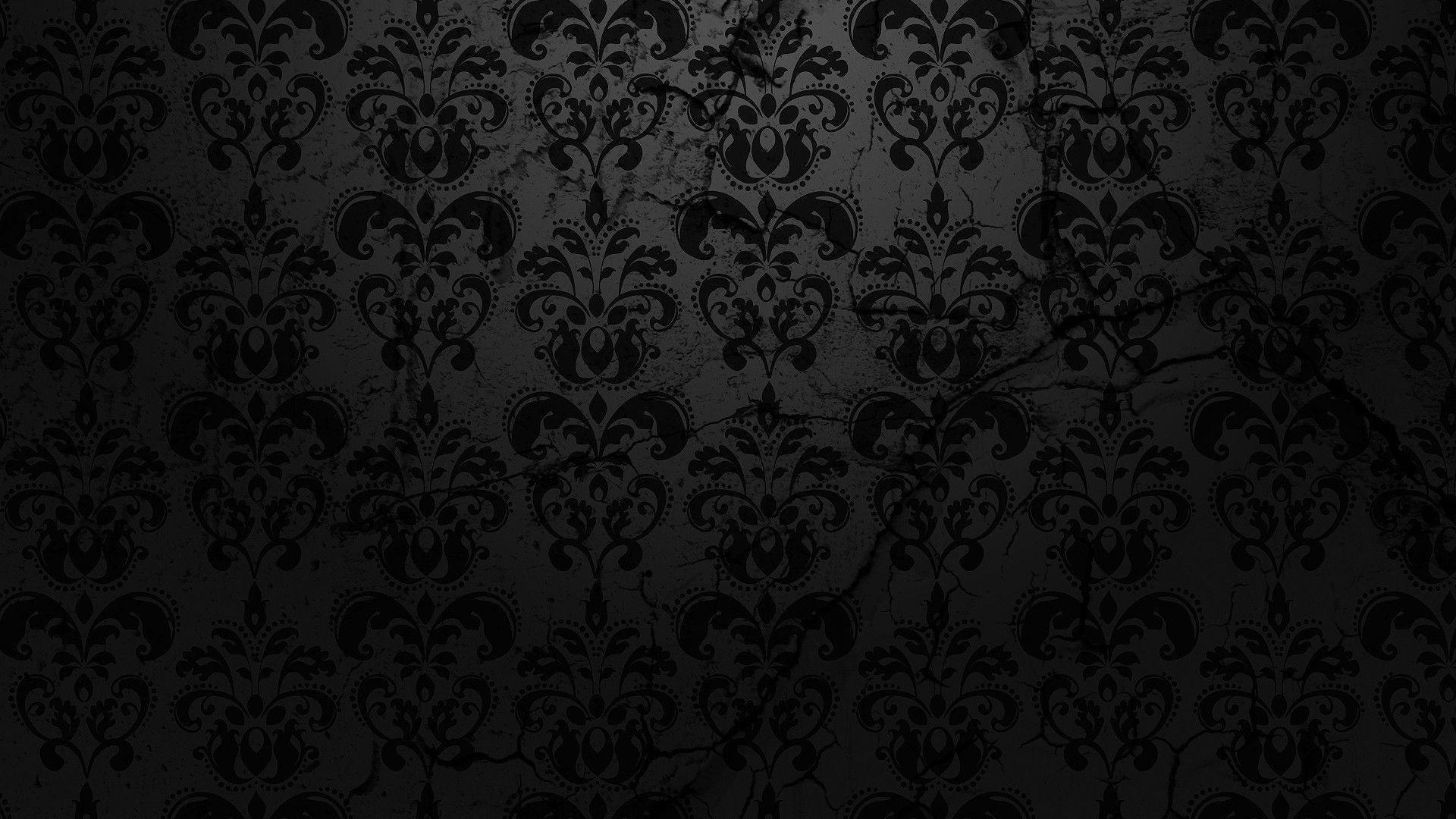 Black Flower Pattern Wallpaper