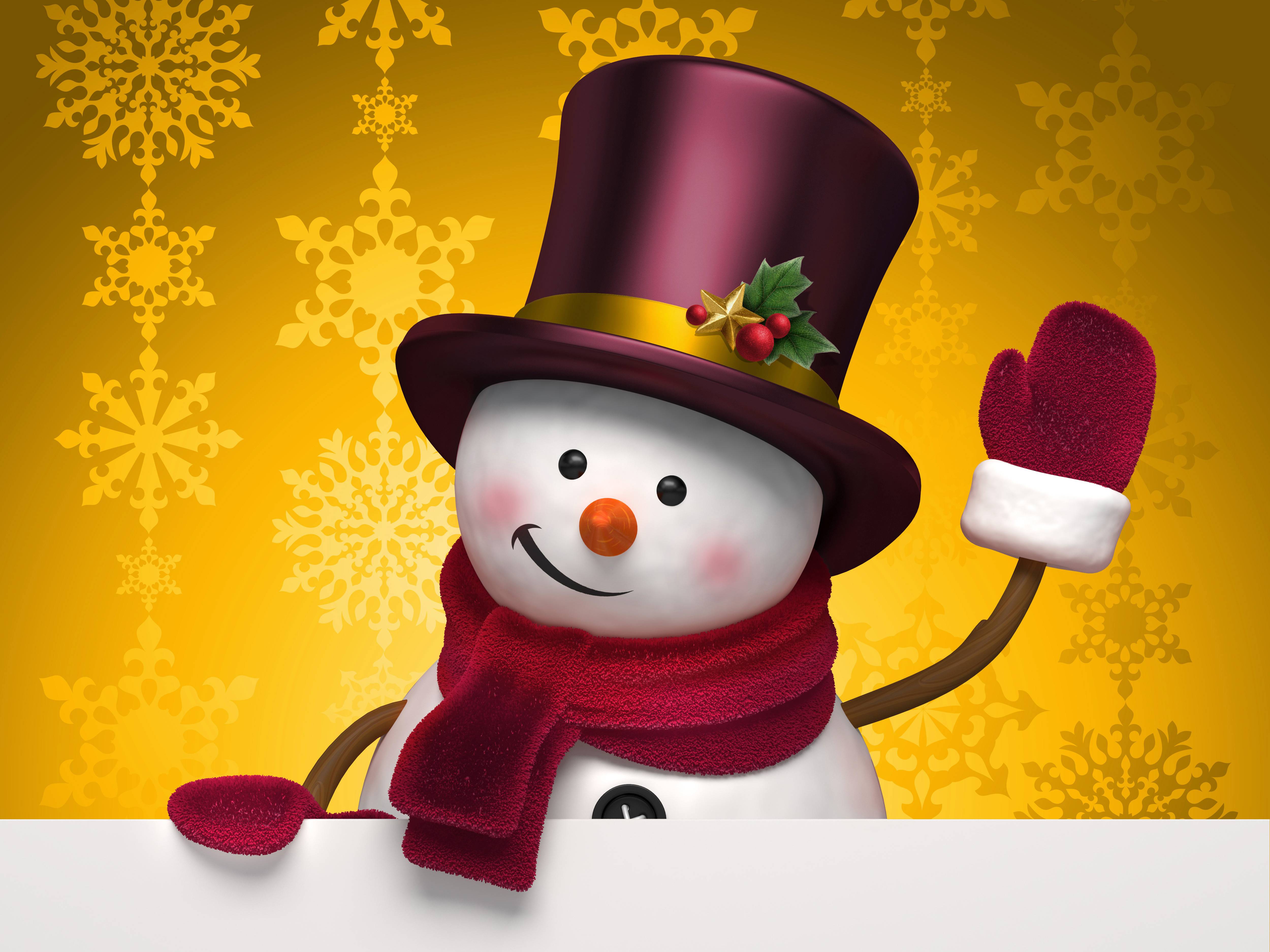 Christmas Snowman HD Wallpaper
