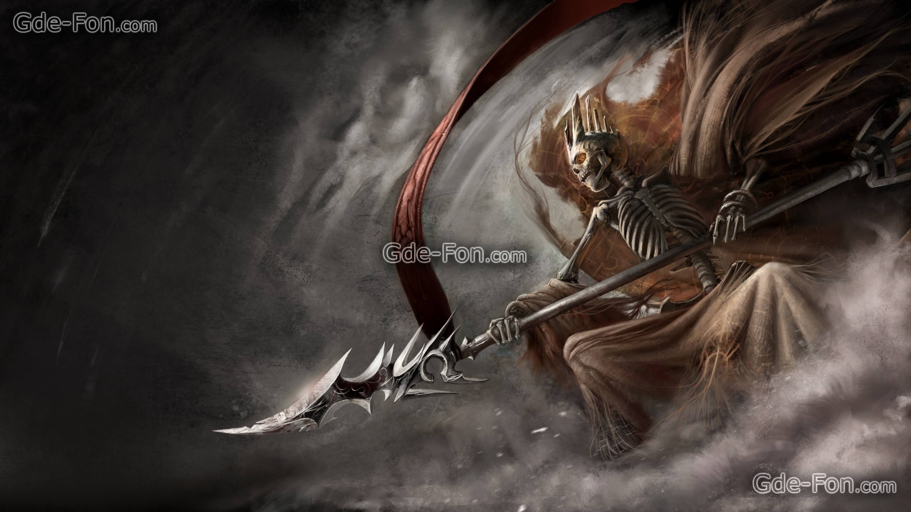 Download wallpaper skeleton, personal, staff, spear free desktop