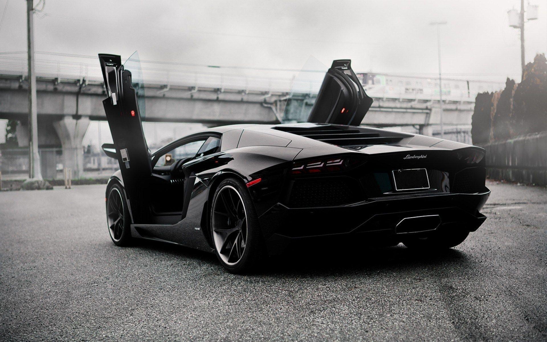 Lamborghini Aventador Black Car HD Wallpaper