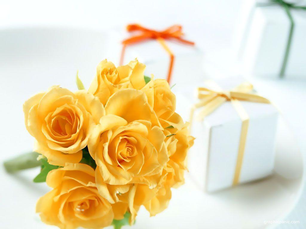 Yellow Rose Background. PowerPoint Background &