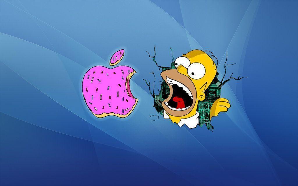 Homer Simpson Apple Donut Wallpaper