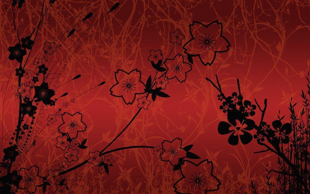 Red Flower Wallpaper Background. coolstyle wallpaper