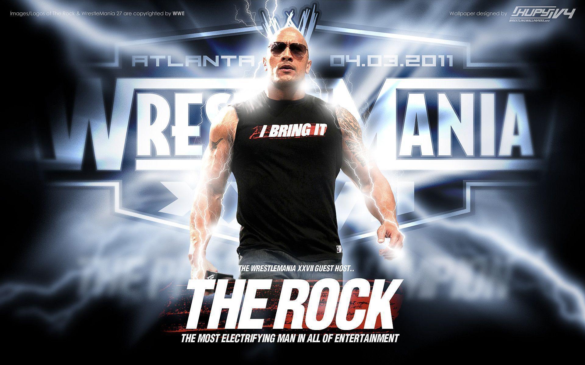 NEW WrestleMania 27 The Rock wallpaper! Wrestling Wallpaper