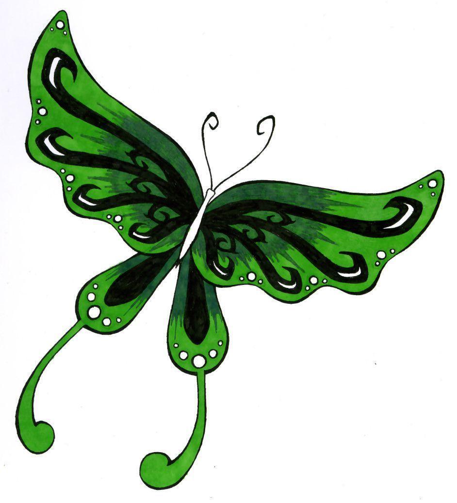 Abstract Green Butterfly Wallpaper