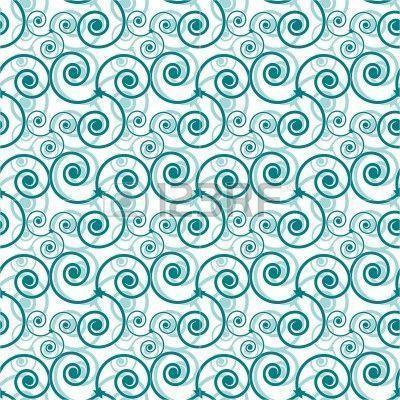 image For > Swirl Flower Pattern