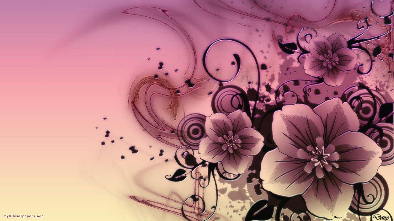 Download Abstract Pink Flowers Wallpaper. Full HD Wallpaper