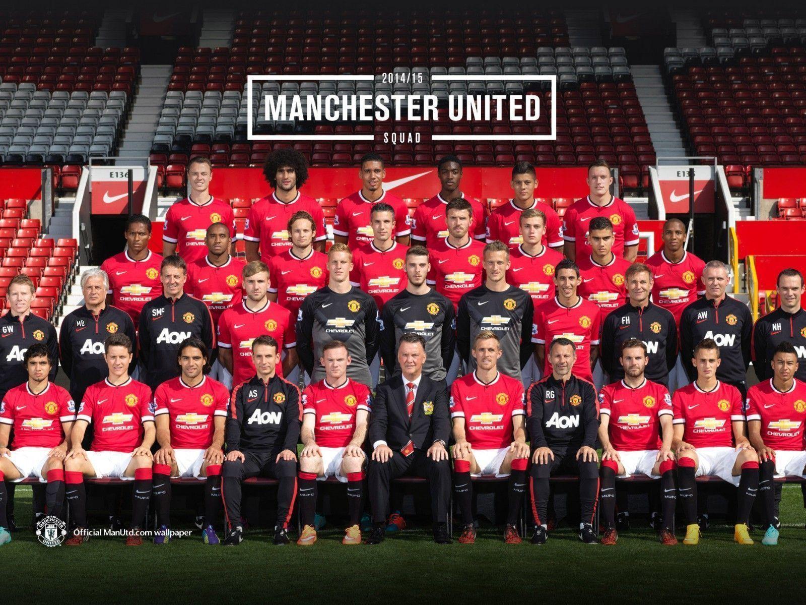 Manchester United 2014 2015 Official Full Team Line Up Wallpaper