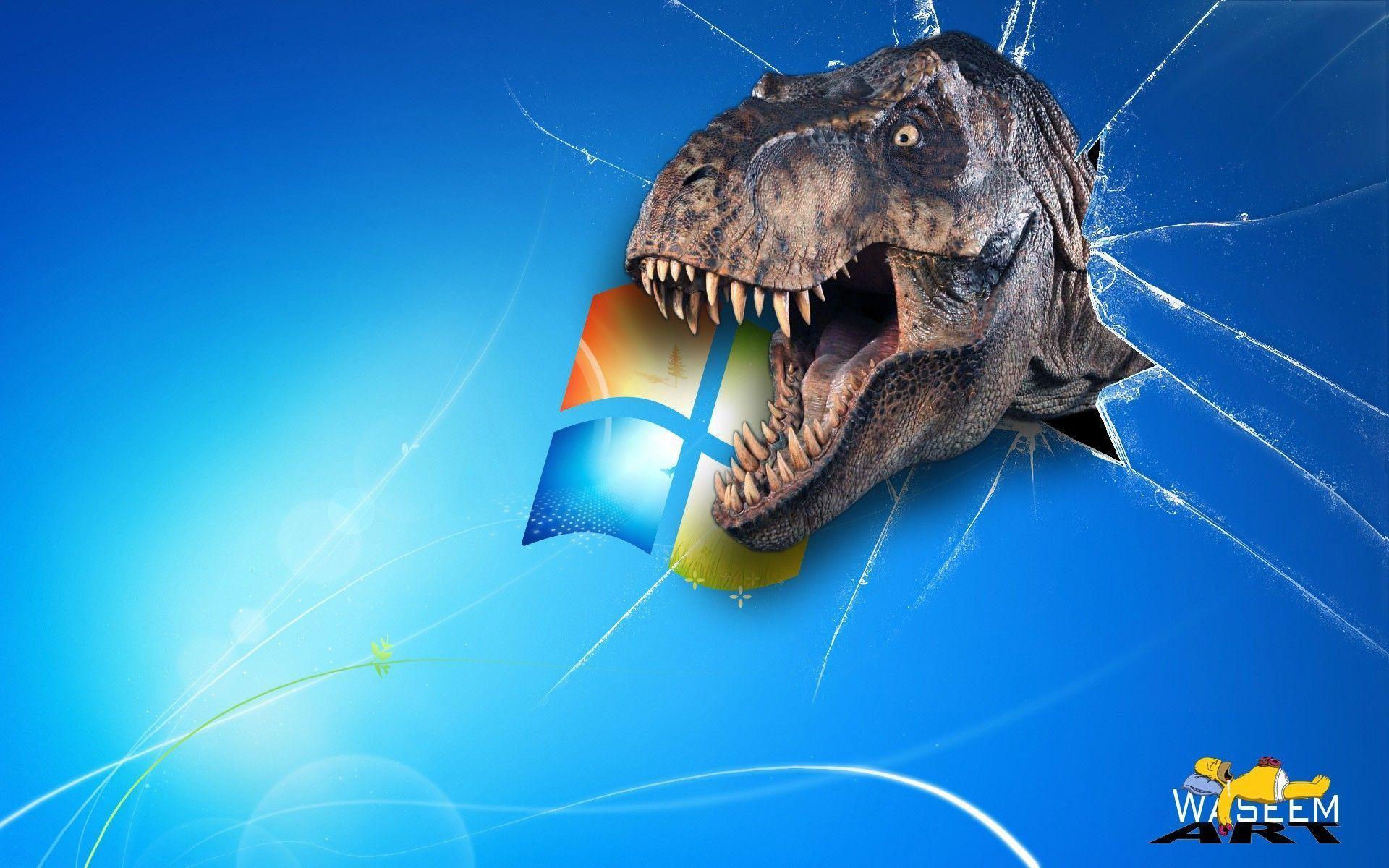 Windows with a dinosaur Desktop wallpaper 1152x864