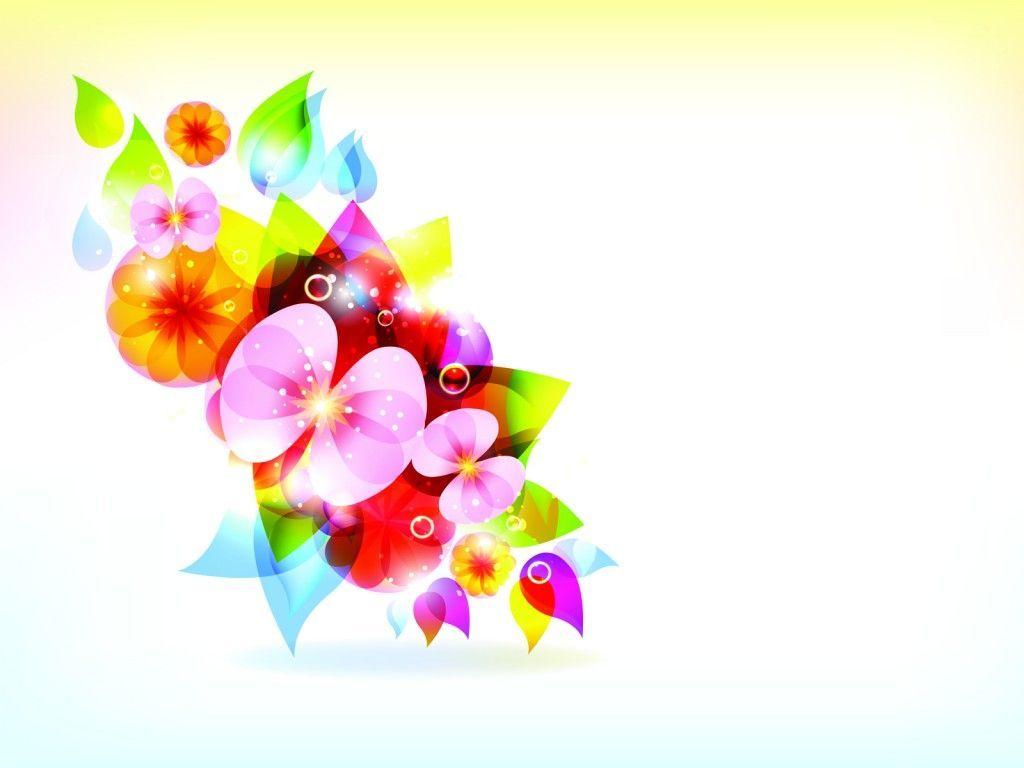 Colorful Flowers Vector PPT Background, Black