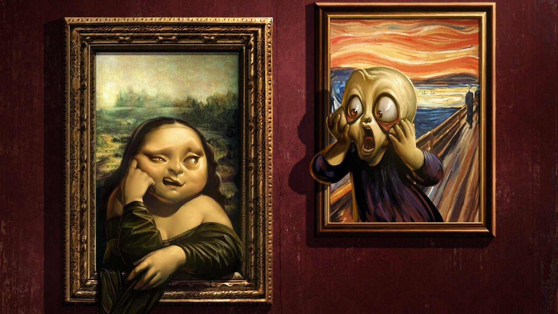 Mona Lisa and The Scream Wallpaper #