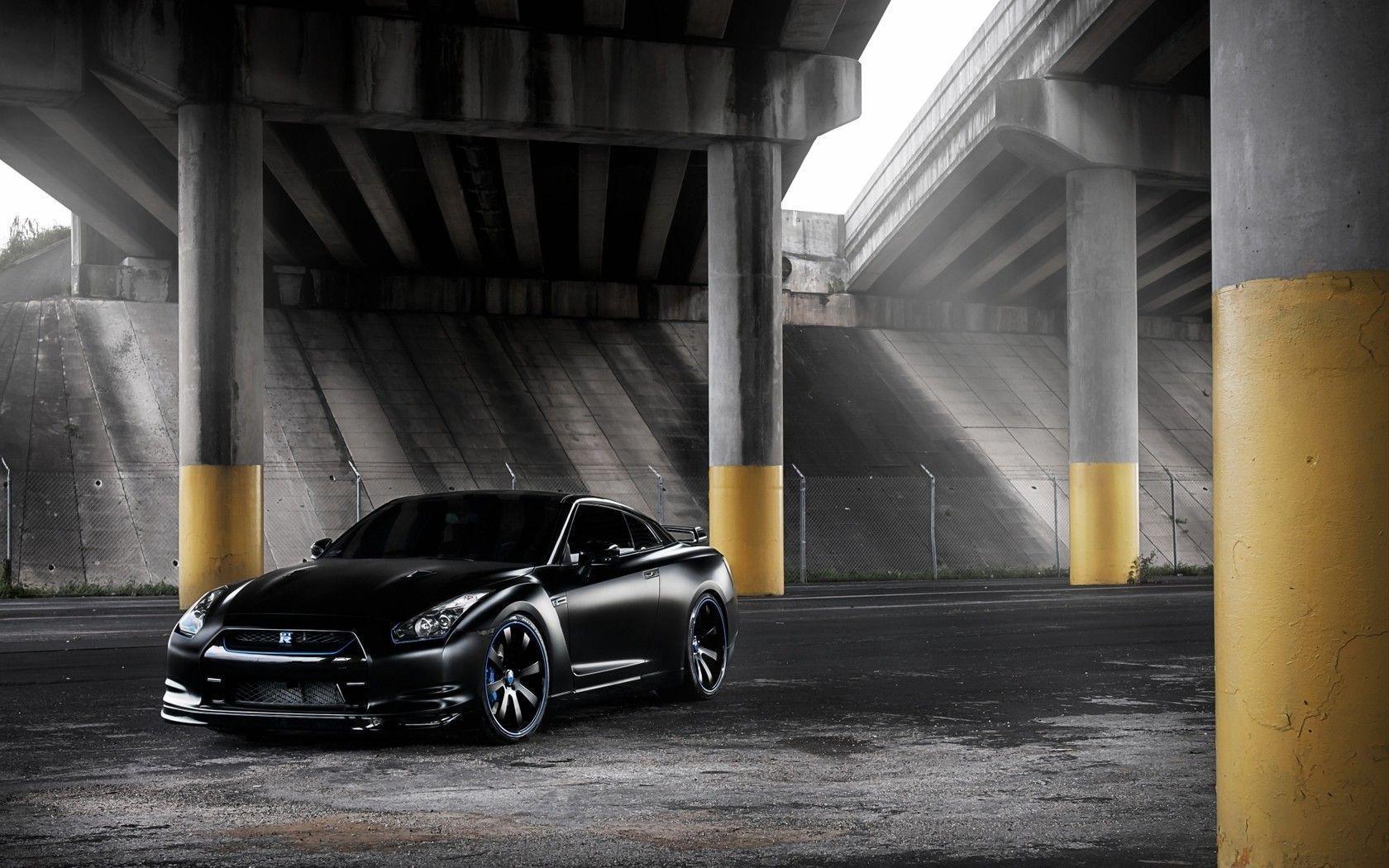 Daily Wallpaper: Flat Black Nissan GTR. I Like To Waste My Time