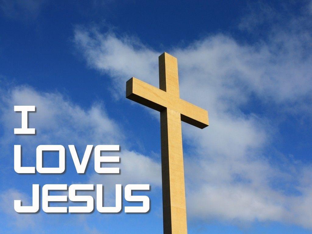 I Love Jesus Cross Wallpaper