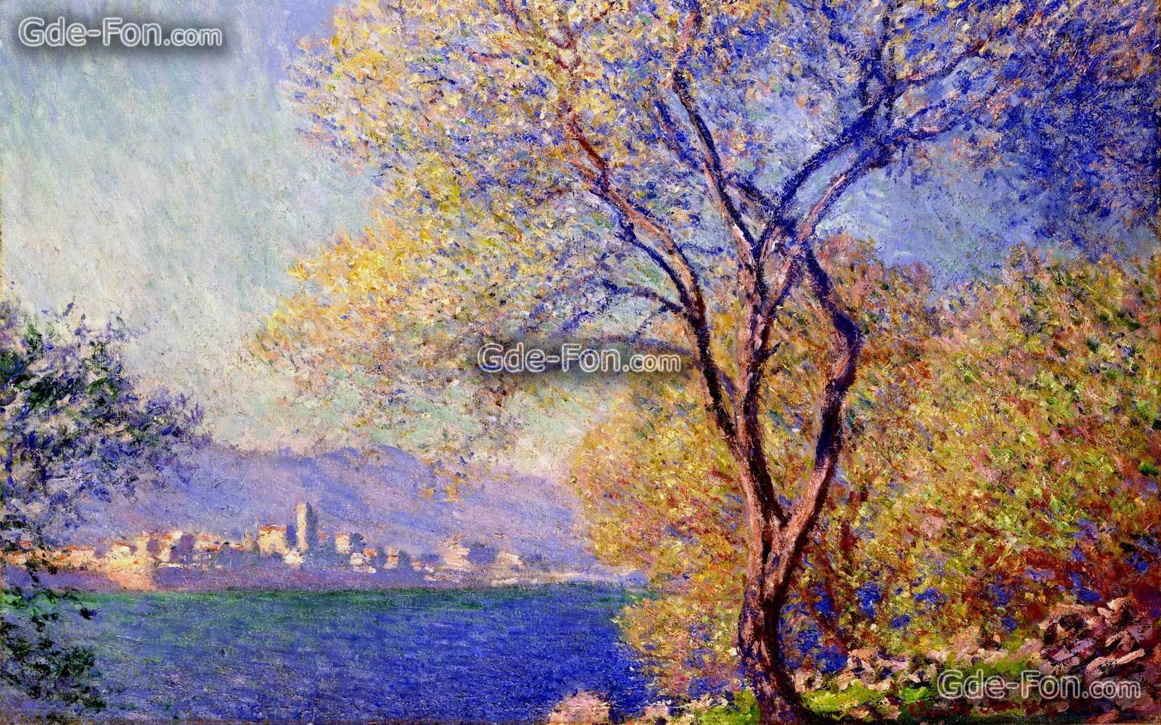 Download wallpaper Claude Monet, landscape, tree, picture free