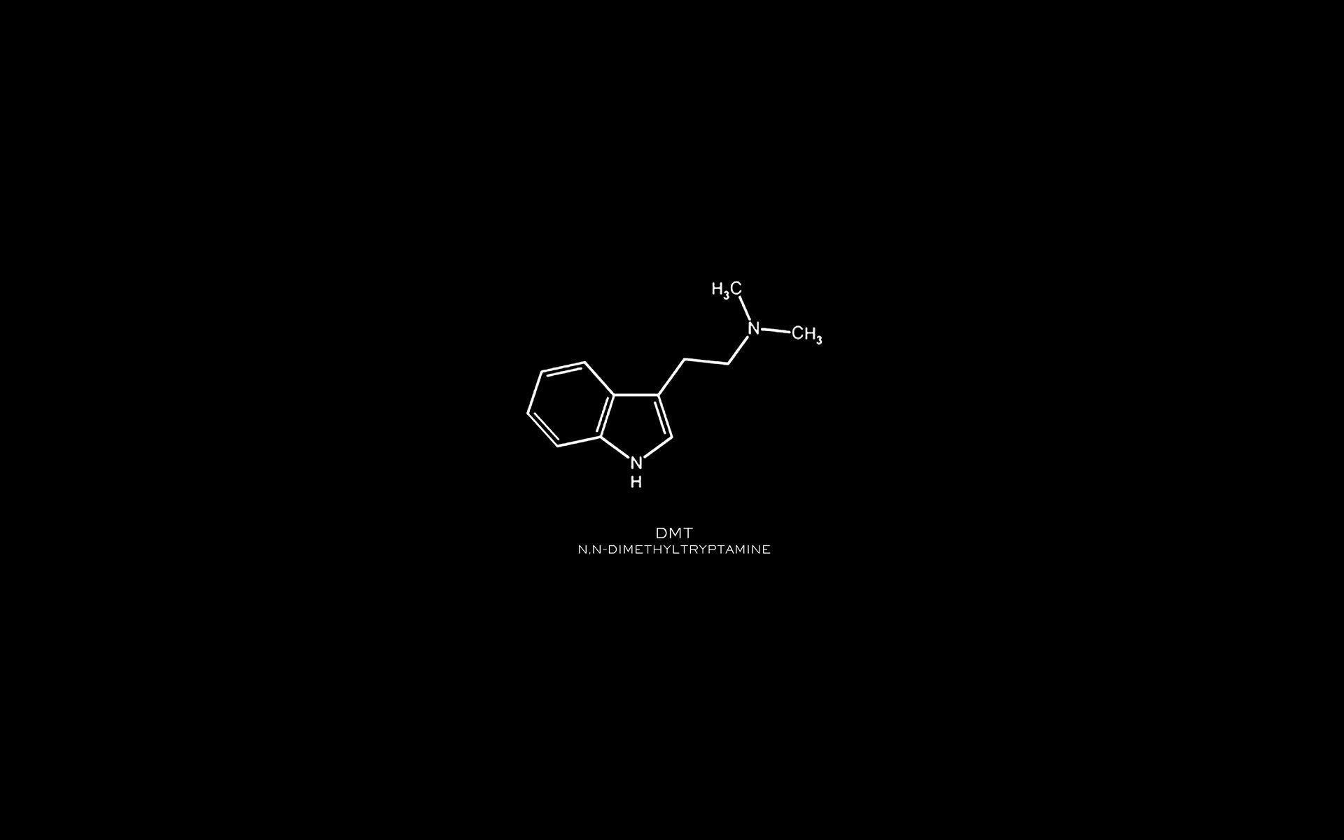 DMT, Dimethyltryptamine, BW, Black, Molecule HD dimensions desktop