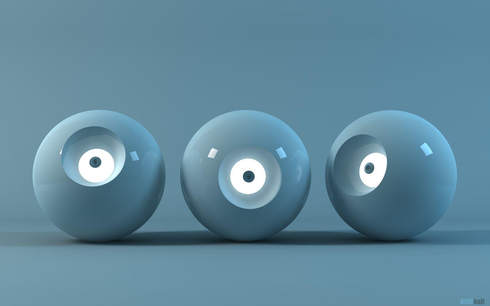 Blue Balls Nice 3D Artwork Desktop 1680x1050 Wanted Wallpaper